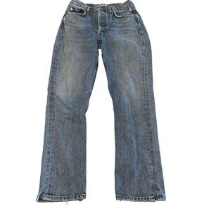 AGOLDE Riley High Rise Straight Crop Blur Blue Denim Jeans Women's Size 24